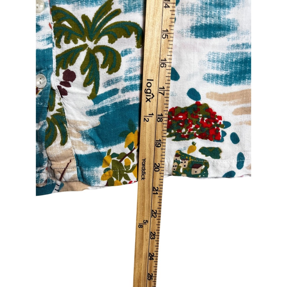 Club Z Collection Amalfi Coast Postcard Print Shirt Cropped Rayon Resortwear XL - Picture 5 of 8